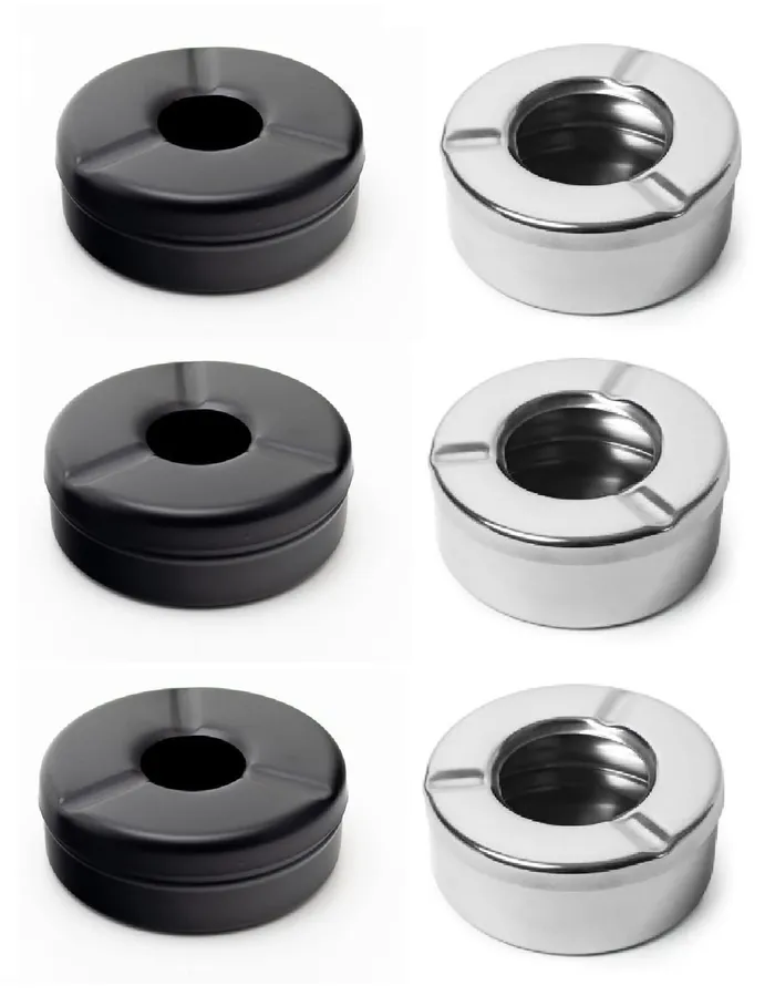 Dynore Stainless steel BlackSilver Round Lid Ash Tray Set of 6 Dropshipped via Social Commerce Network Bracelets Dynore Stainless steel BlackSilver Round Lid Ash Tray Set of 6 Dropshipped via Social Commerce Network Bracelets