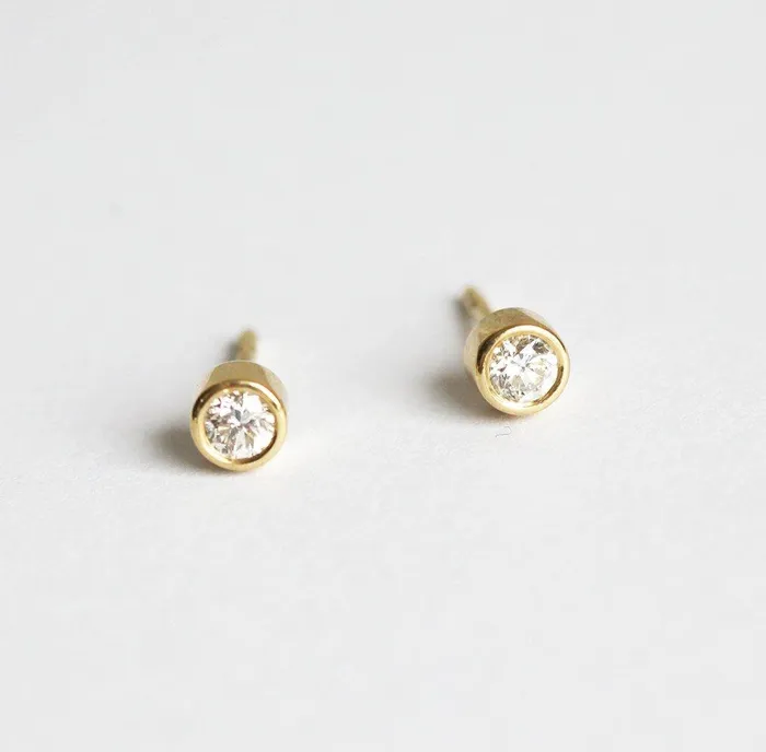 Earrings Capucinne Simple Diamond Earrings Gold Diamond Stud Earrings