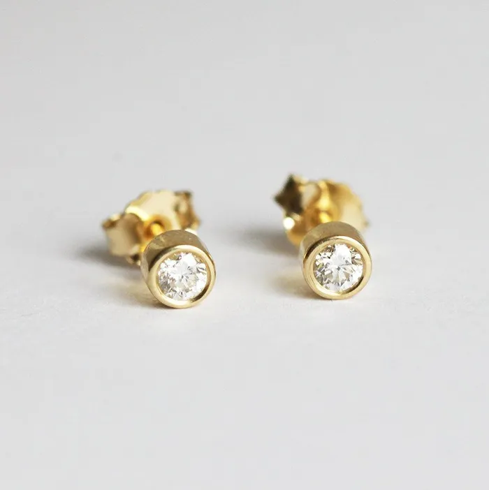 Earrings Capucinne Simple Diamond Earrings Gold Diamond Stud Earrings