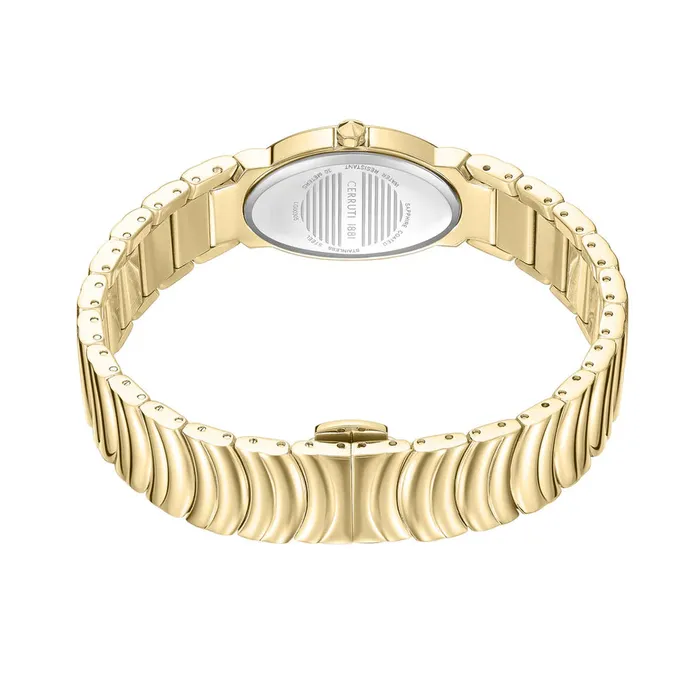 Earrings Cerruti 1881 Norcia Ladies Lilac Dial GoldTone Stainless Steel Watch Cerruti