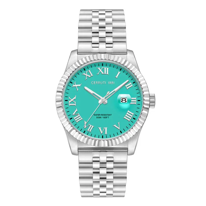 Earrings Cerruti Cerruti 1881 Baccio Gents Turquoise Dial SilverTone Stainless Steel Watch Earrings Cerruti Cerruti 1881 Baccio Gents Turquoise Dial SilverTone Stainless Steel Watch