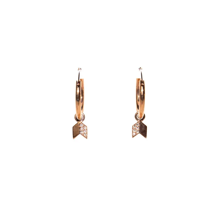 Earrings Fossil Earrings Base Metal With Zircon Fossil