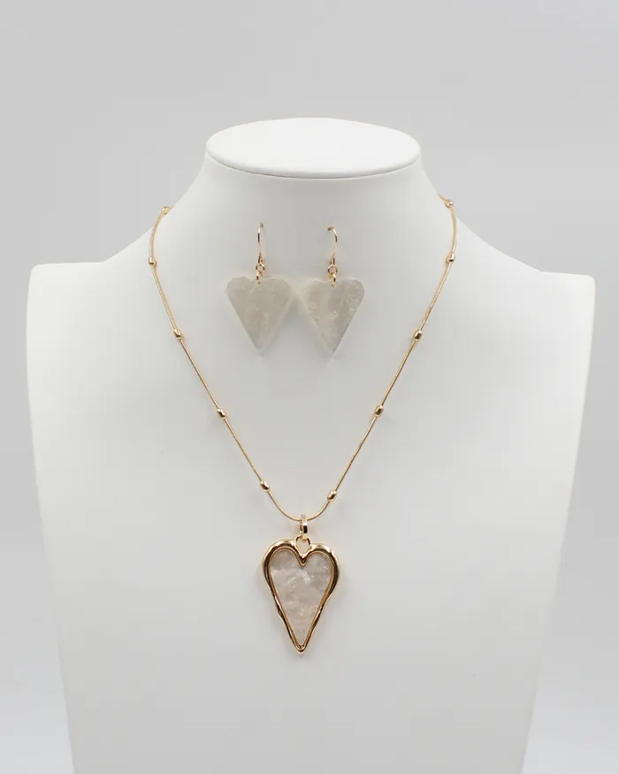 Earrings JAN2025 Falling in Love Heart Necklace and Earring Set