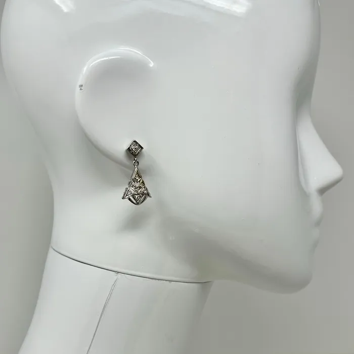 Earrings Jewelry 14K White Gold and Diamond Drop Earrings