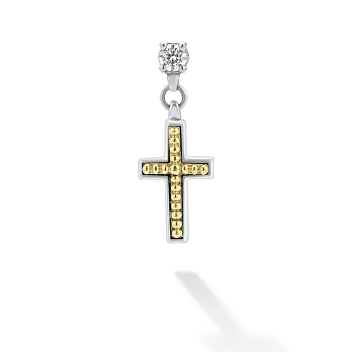 Earrings LAGOS Anthem TwoTone Diamond Cross Earring