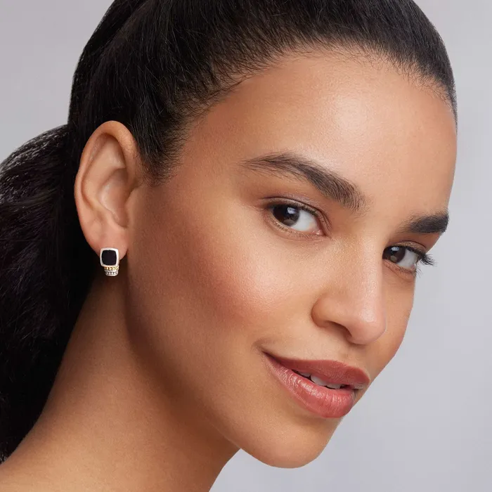 Earrings Lagos Caviar Color BezelSet Onyx Stud Earrings Earrings Lagos Caviar Color BezelSet Onyx Stud Earrings
