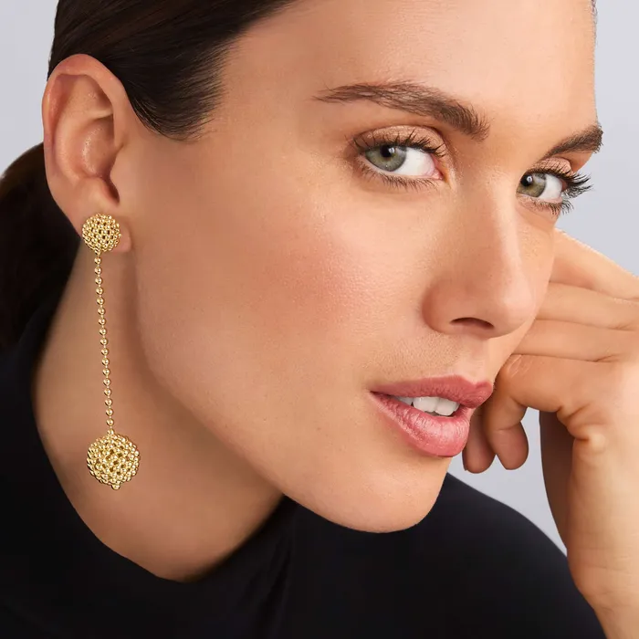 Earrings LAGOS Caviar Gold 18K Gold Caviar Ball Drop Earrings Earrings LAGOS Caviar Gold 18K Gold Caviar Ball Drop Earrings