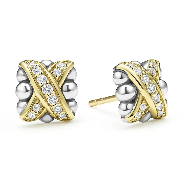 Earrings LAGOS Embrace TwoTone X Diamond Stud Earrings