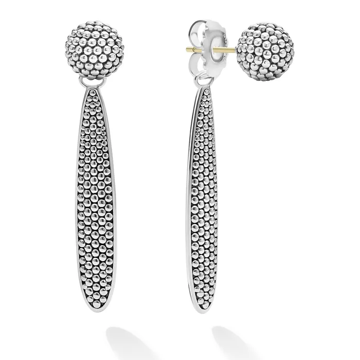 Earrings LAGOS Signature Caviar Long Caviar Beaded FrontBack Drop Earrings
