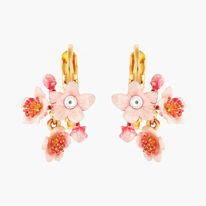 Earrings Les Nereides Pink Japanese Cherry Blossom Sleeper Earrings Les Nereides Earrings Les Nereides Pink Japanese Cherry Blossom Sleeper Earrings Les Nereides