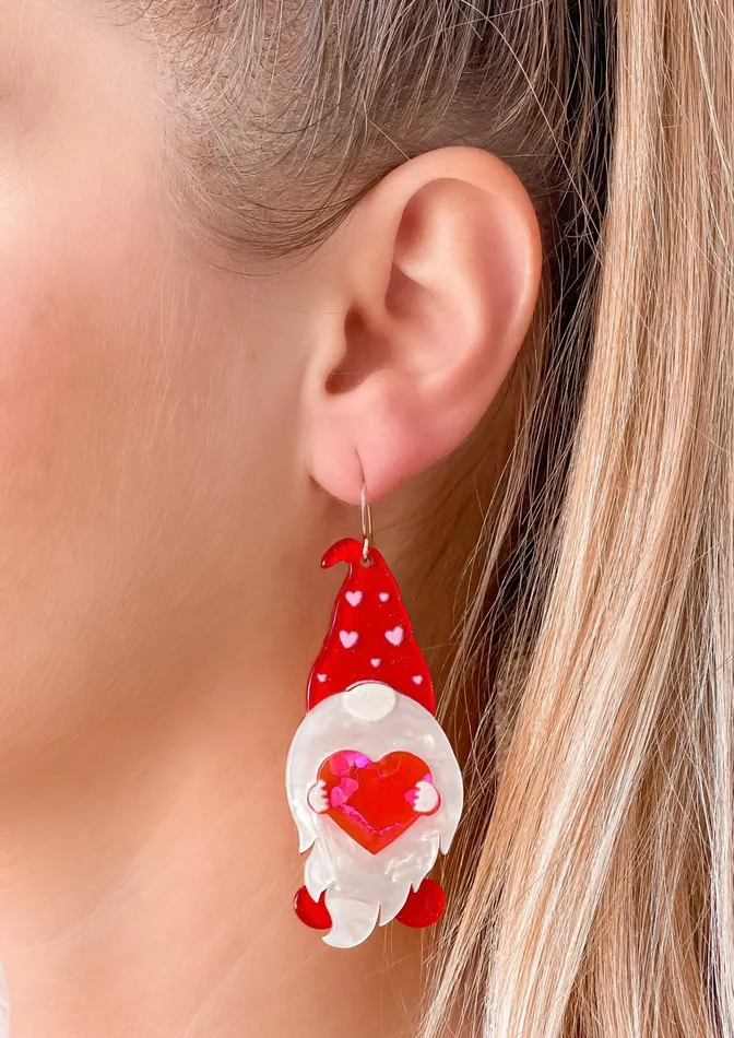 Earrings Prep Obsessed FAME Heart Gnome Dangle Earrings