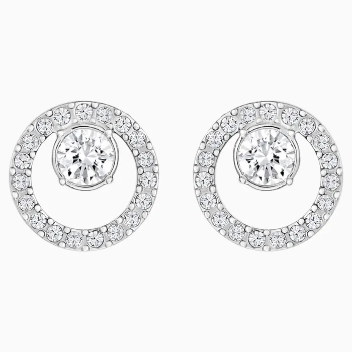 Earrings Swarovski Swarovski Creativity Circle Pierced Earrings White Rhodium Plated Earrings Swarovski Swarovski Creativity Circle Pierced Earrings White Rhodium Plated