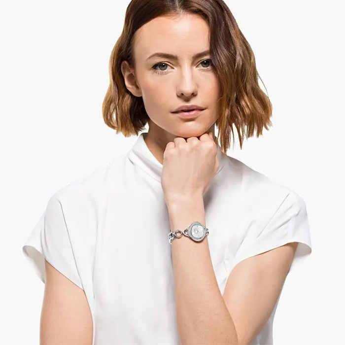 Earrings Swarovski Swarovski Crystal Flower Watch Silver Tone Stainless Steel One Size Earrings Swarovski Swarovski Crystal Flower Watch Silver Tone Stainless Steel One Size
