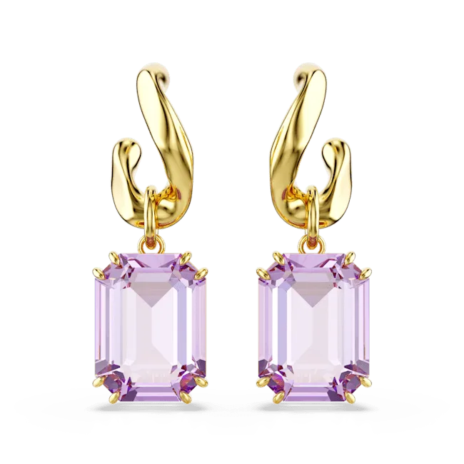 Earrings Swarovski Swarovski Millenia Drop Earrings Octagon Cut Purple GoldTone Plated Earrings Swarovski Swarovski Millenia Drop Earrings Octagon Cut Purple GoldTone Plated