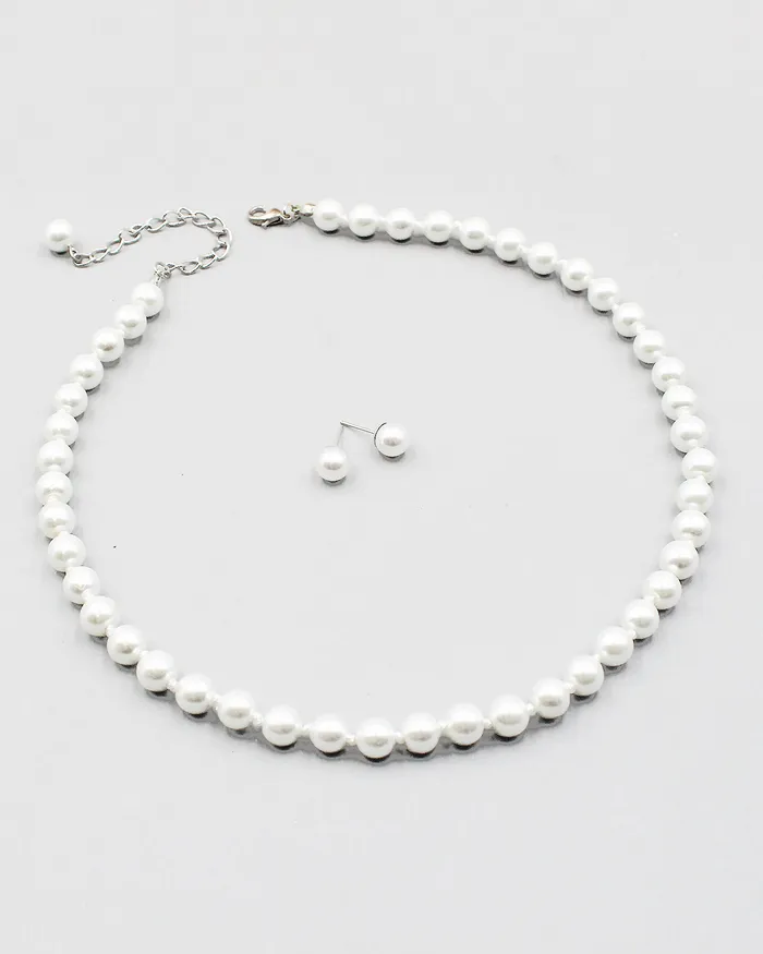 Earrings UPDATEDQ42024 18L Classic Strand with Matching Stud Earrings Earrings UPDATEDQ42024 18L Classic Strand with Matching Stud Earrings