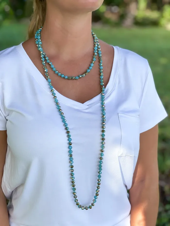 Endless Beaded Long Necklace Turquoise Prep Obsessed MONT Necklaces