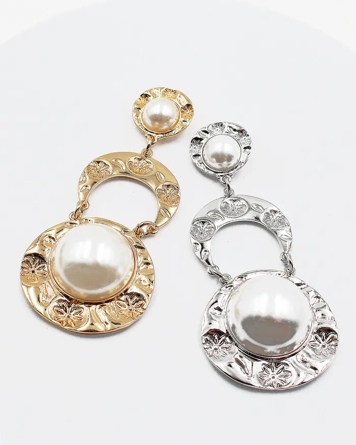 Faux Pearl Drop Earrings 06162023 Earrings