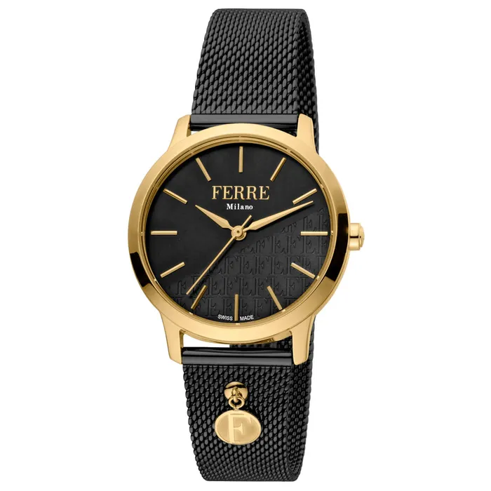 Ferre Milano Bracelets Ferre Milano Ladies Black Dial Gold Case Black Mesh Bracelet Watch Ferre Milano Bracelets Ferre Milano Ladies Black Dial Gold Case Black Mesh Bracelet Watch