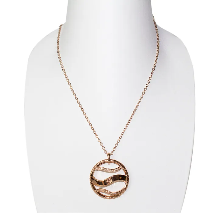 Ferre Milano Ferre Milano Accessory NecklaceSilver Color Long Chain Round Pendant With Stone Necklaces Ferre Milano Ferre Milano Accessory NecklaceSilver Color Long Chain Round Pendant With Stone Necklaces