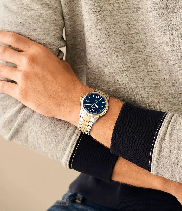 Fossil Heritage Automatic Gents Blue Dial TwoTone Stainless Steel Watch Fossil Rings