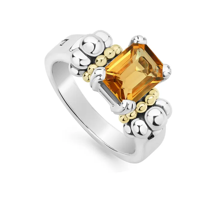 Glacier Small EmeraldCut Citrine Ring LAGOS Rings