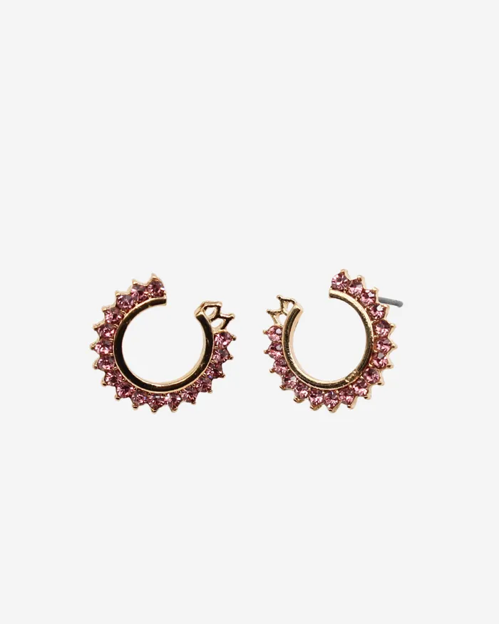 GoldTone With Sparkling Pink Rhinestones Earrings SEPT2024 Earrings