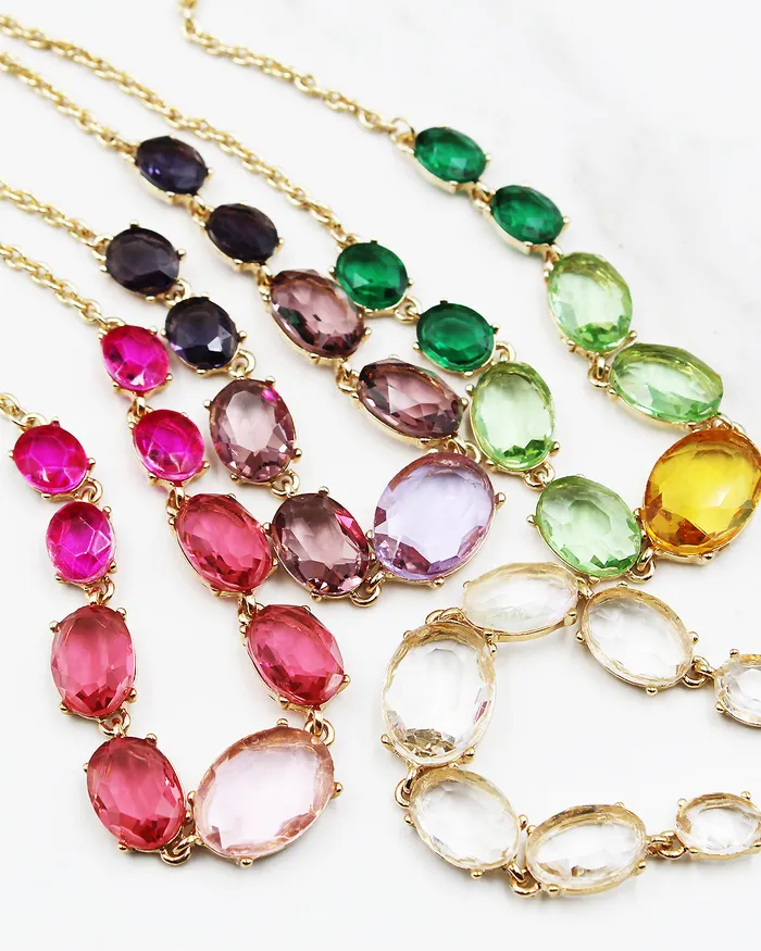 Graduated Mirror Stone Beaded Necklace UPDATED092024 Necklaces