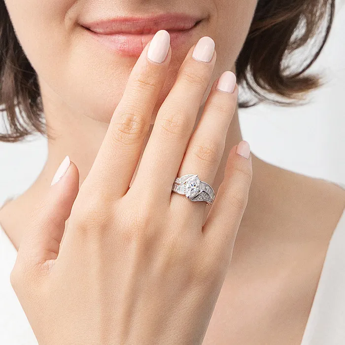 Halo Woven Marquise CZ Ring in Sterling Silver BERRICLE Rings