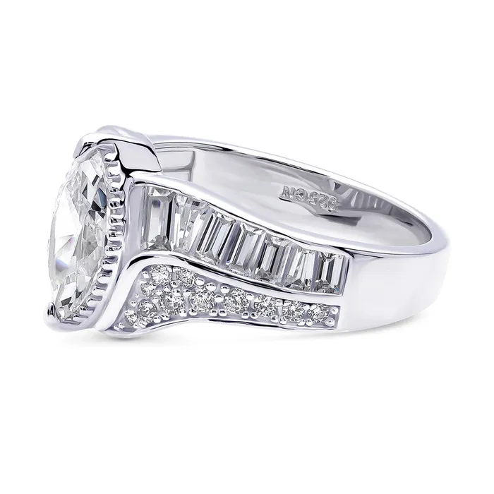 Halo Woven Marquise CZ Ring in Sterling Silver BERRICLE Rings