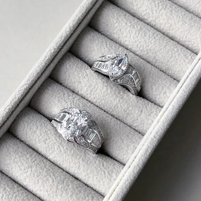Halo Woven Marquise CZ Ring in Sterling Silver BERRICLE Rings