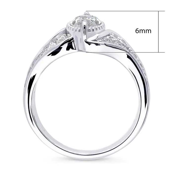 Halo Woven Marquise CZ Ring in Sterling Silver BERRICLE Rings