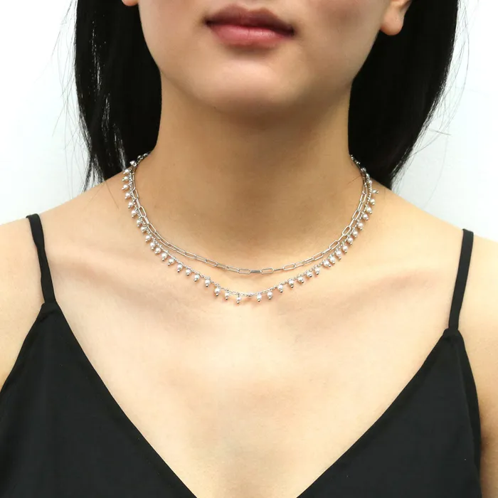 Imitation Pearl Station Necklace BERRICLE Necklaces