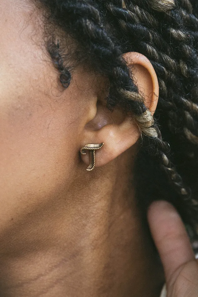 Initial Here Single Post Earring Air Anchor Earrings