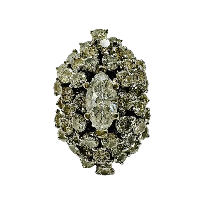 Jewelry Platinum Daimond Cluster Ring Rings