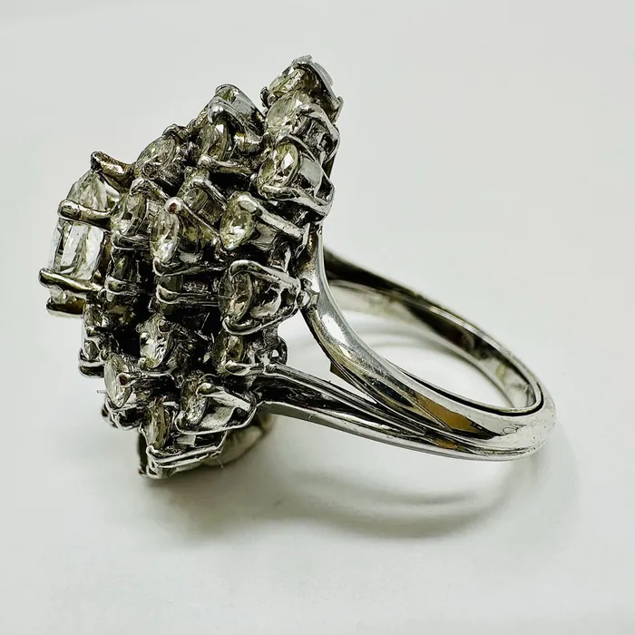 Jewelry Platinum Daimond Cluster Ring Rings