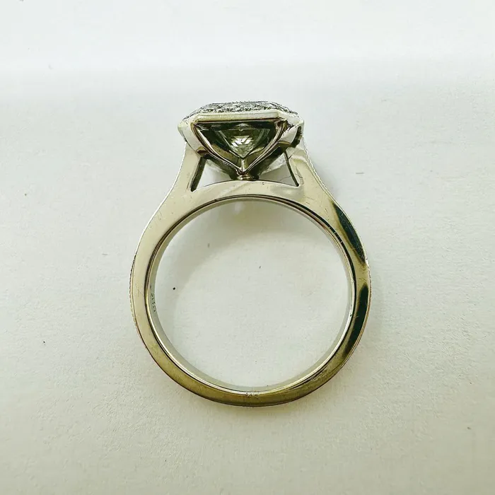 Jewelry Rings 18 White Gold Bezel Set Radiant Cut Diamond Ring