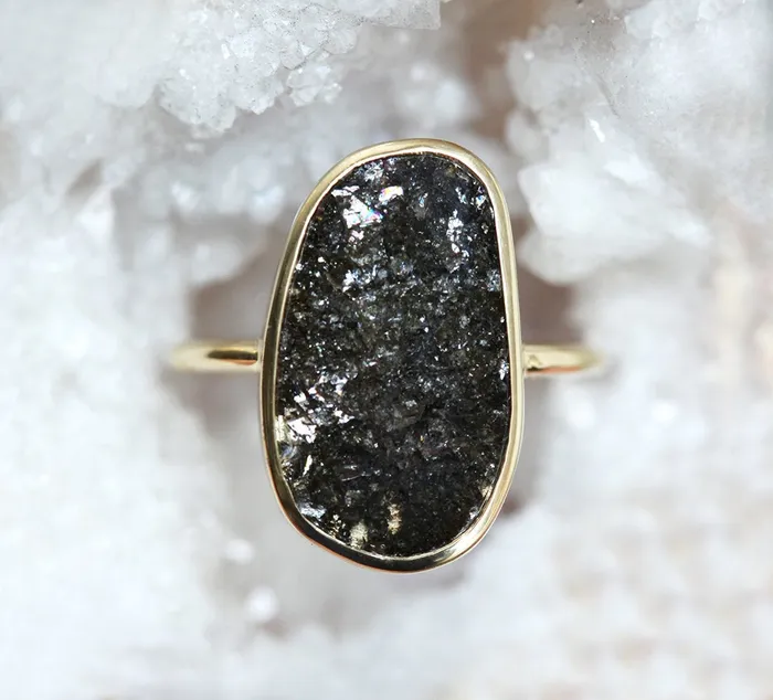 Julianna Salt Pepper Diamond Ring Ready to Ship Capucinne Rings