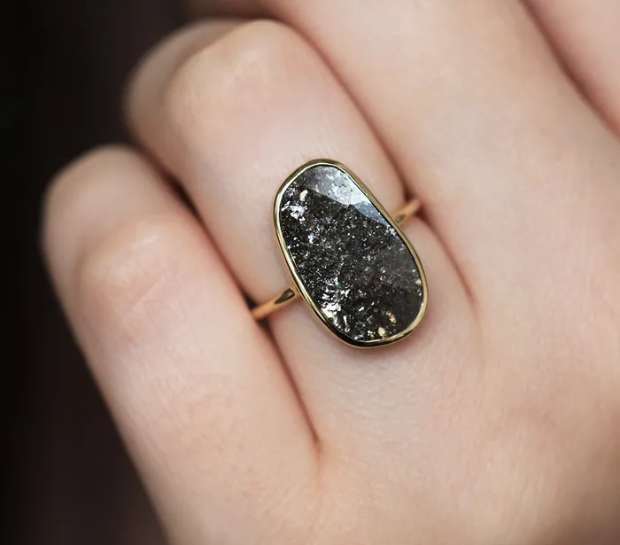 Julianna Salt Pepper Diamond Ring Ready to Ship Capucinne Rings