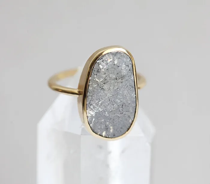 Julianna Salt Pepper Diamond Ring Ready to Ship Capucinne Rings