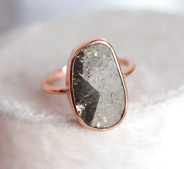 Julianna Salt Pepper Diamond Ring Ready to Ship Capucinne Rings