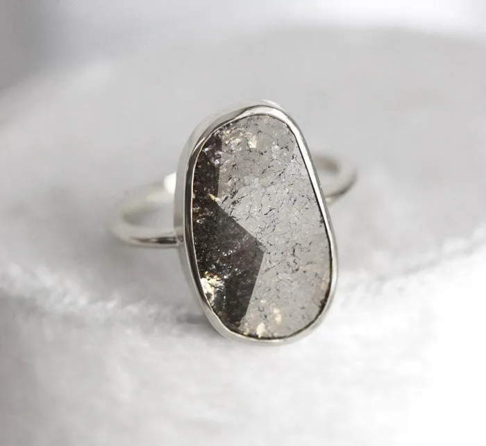 Julianna Salt Pepper Diamond Ring Ready to Ship Capucinne Rings