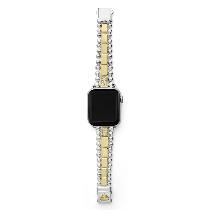LAGOS Bracelets Smart Caviar 18K Gold and Sterling Silver Single Diamond Watch Bracelet3845mm LAGOS Bracelets Smart Caviar 18K Gold and Sterling Silver Single Diamond Watch Bracelet3845mm