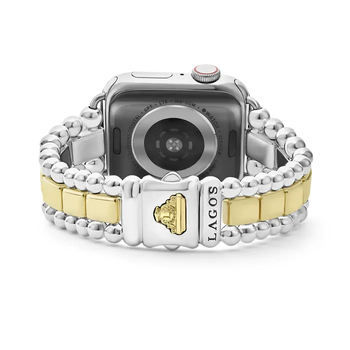 LAGOS Bracelets Smart Caviar 18K Gold and Sterling Silver Single Diamond Watch Bracelet3845mm LAGOS Bracelets Smart Caviar 18K Gold and Sterling Silver Single Diamond Watch Bracelet3845mm
