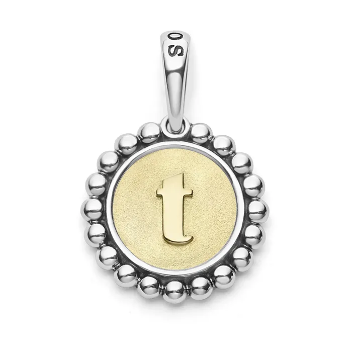 LAGOS Charm Necklaces Signature Caviar T Initial Charm