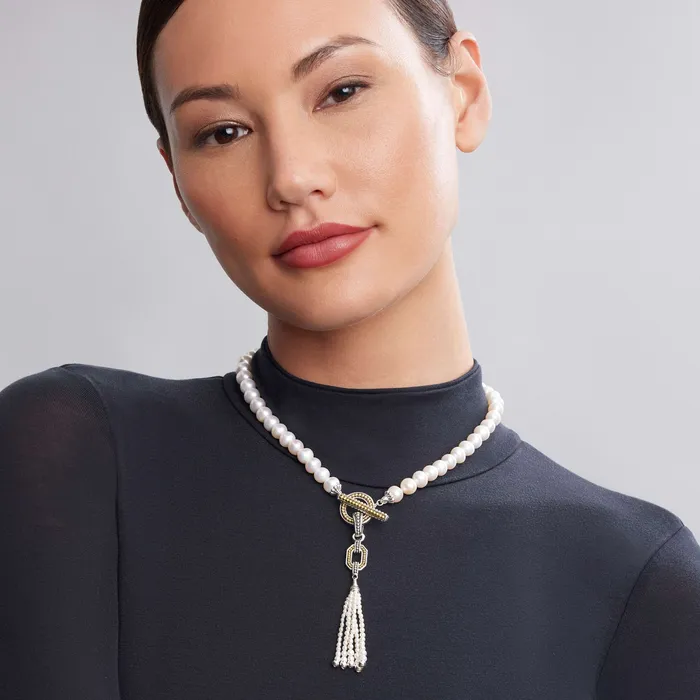 Lagos Luna Pearl Tassel Toggle Necklace Necklaces Lagos Luna Pearl Tassel Toggle Necklace Necklaces