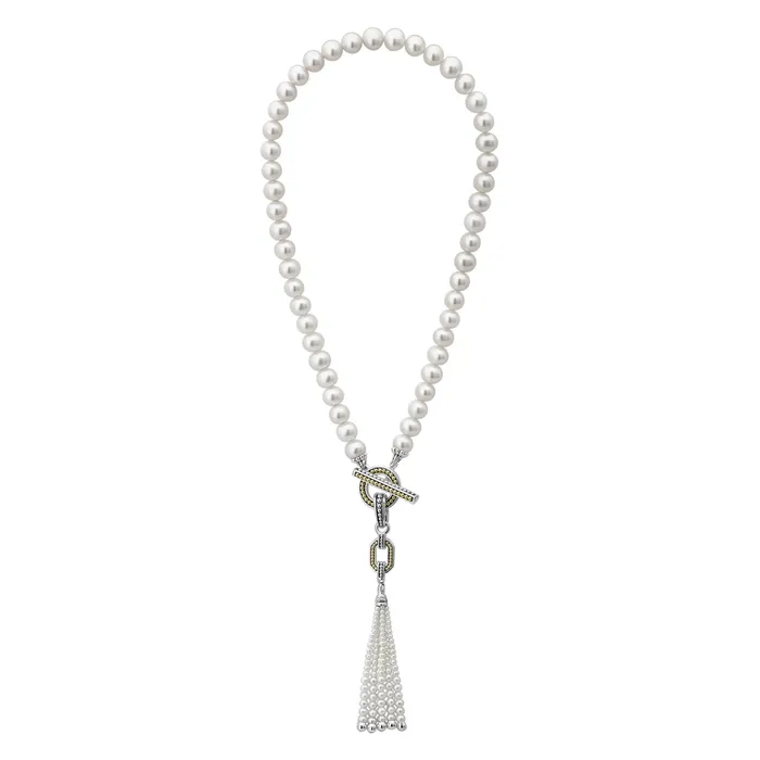 Lagos Luna Pearl Tassel Toggle Necklace Necklaces Lagos Luna Pearl Tassel Toggle Necklace Necklaces