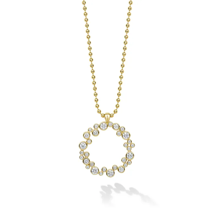 LAGOS Necklaces 18K Fizz Diamond Circle Pendant Necklace