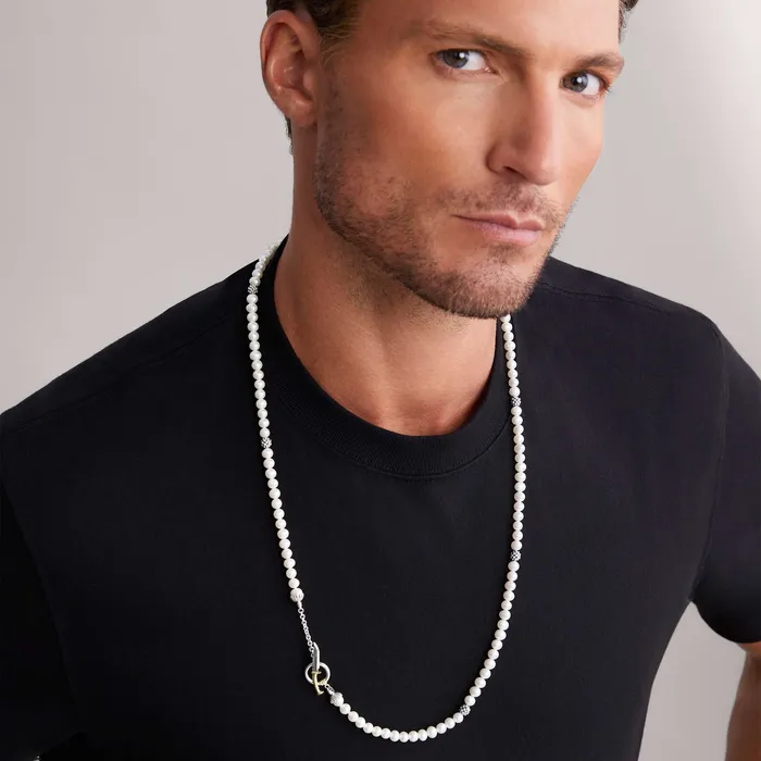 LAGOS Necklaces Anthem Silver Station Pearl Necklace LAGOS Necklaces Anthem Silver Station Pearl Necklace