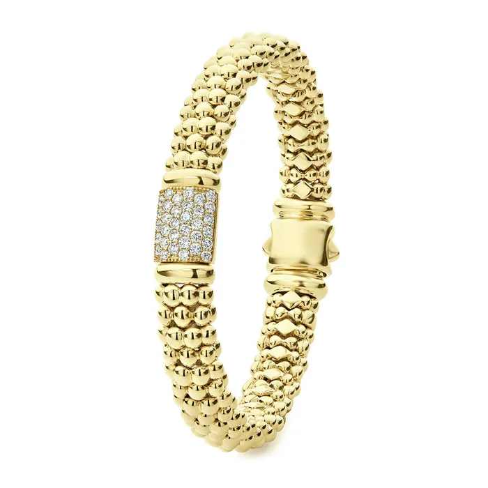 Lagos PreStyled Sets Caviar Gold 18K Gold Diamond Bracelet 9mm Lagos PreStyled Sets Caviar Gold 18K Gold Diamond Bracelet 9mm