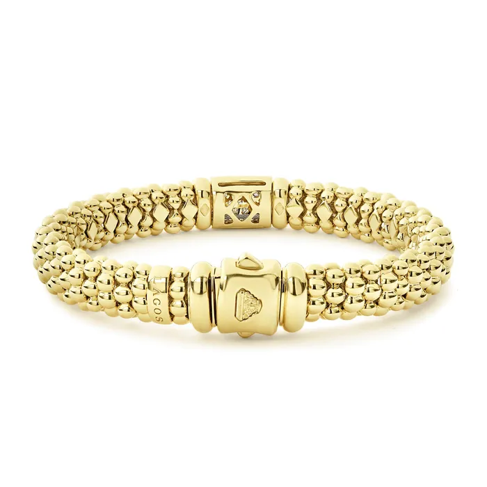Lagos PreStyled Sets Caviar Gold 18K Gold Diamond Bracelet 9mm Lagos PreStyled Sets Caviar Gold 18K Gold Diamond Bracelet 9mm